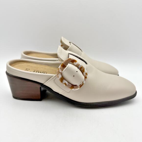 Naot Womens Choice Clogs EU 37 US 6 Ivory Beige Leather Buckle Heel NWOB - Picture 4 of 13